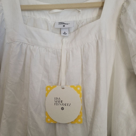 Lisa Marie Fernandez Collab W/Target Dress Size Medium White Ric Rac Flare - Picture 9 of 14